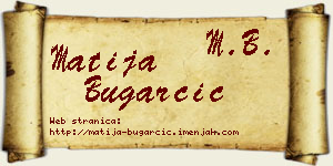 Matija Bugarčić vizit kartica